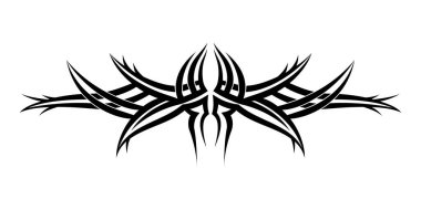 Kabile dövmesi tasarımı. Simetrik desenli karmaşık siyah kabile dövmesi tasarımı.