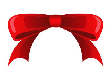 Kırmızı kurdele. Vektör illüstrasyonu.