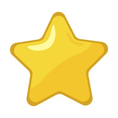 Parlak sarı yıldız boş bir arkaplanda izole edilmiş. Göksel gece nesnesi, ödül ikonu. Başarının, başarının, kutlamanın ve derecelendirmenin evrensel sembolü.