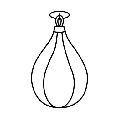 Kum torbasının el çizimi. Boks için spor malzemeleri. Karışık dövüş sanatları için basit bir simge.