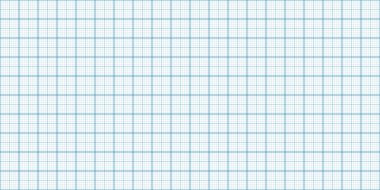 Beyaz zemin üzerinde mavi ızgara çizgileri olan milimetre grafik kağıdı. Boş kare grafik şablonu. Eğitim ve teknik mühendislik konsepti. Vektör illüstrasyonu
