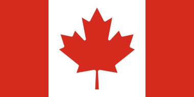 Canada Flag With Red Maple Leaf Symbol On White Square And Red Background Official Canadian National Emblem. Vector Illustration