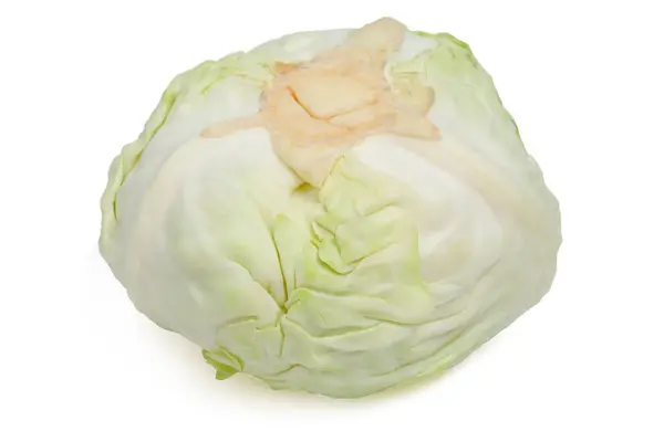 Isolated cabbage. Top view Fresh cabbage green on white background. clipping paths