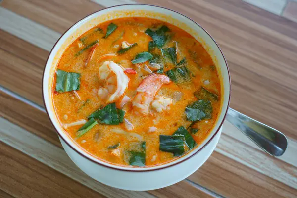 stock image tom yum goong spicy food .thai food