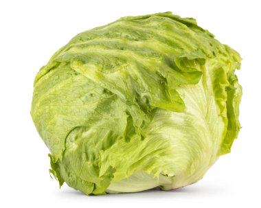 Buzdağı marulu yan yatıyordu. Beyaz bir arkaplanda izole edilmiş