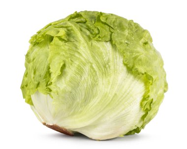 Buzdağı marulu yan yatıyordu. Beyaz bir arkaplanda izole edilmiş