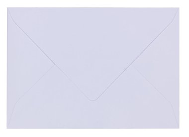 Dikdörtgen beyaz zarfın en üst görüntüsü. Beyaz bir arkaplanda izole edilmiş.