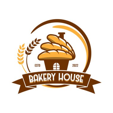Klasik pastane logosu şablonu. Fırın veya kafe için geçmişe dönük logo