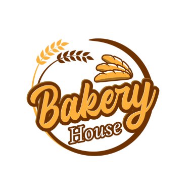Klasik pastane logosu şablonu. Fırın veya kafe için geçmişe dönük logo