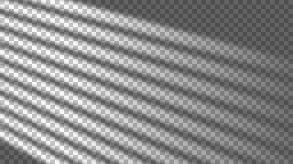Realistisk Genomskinlig Skuggeffekt Solljuset Det Horisontellt Randiga Frostade Fönstret — Stock vektor
