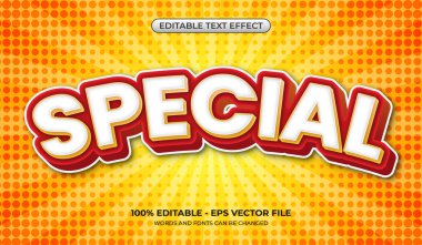 3D özel metin efekti ve retro güneş patlaması arka planı. Düzenlenebilir kalın metin efekti şablonu