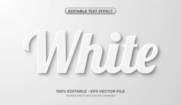 Efeito Texto Branco Editável Estilo Minimalista Simples Negrito Efeito Texto — Vetor de Stock