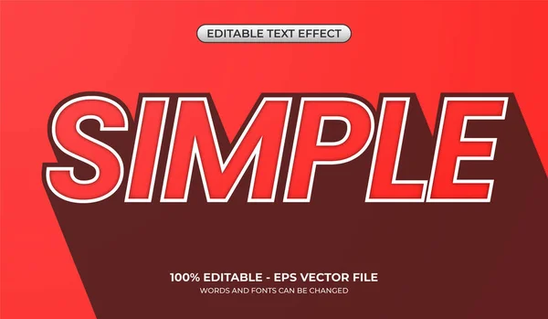 Minimalistische Und Einfache Texteffekte Mit Langem Schatteneffekt Editierbare Rote Grafiken — Stockvektor