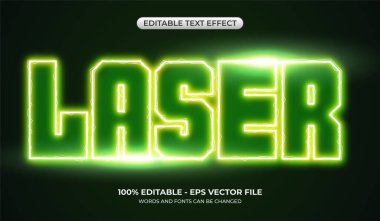 Düzenlenebilir lazer ışık metin efekti. Gerçekçi metin karanlıkta parlar.