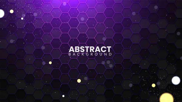 Fondo Hexagonal Futurista Con Luz Púrpura Diseño Tecnología Abstracta Sobre — Archivo Imágenes Vectoriales