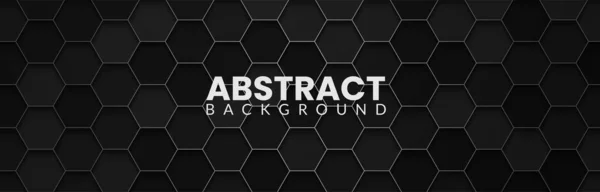 Abstraktes Technologiedesign Auf Dunklem Polygonalen Hintergrund Futuristische Sechseckige Textur Schwarzer — Stockvektor