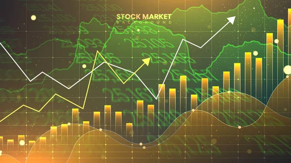 成功的股票市场统计资料和趋势与向上箭头 未来金融贸易图 经济信息增长背景 — 图库矢量图片