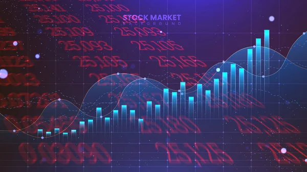 股票市场图上有向上看的趋势 有一个商业投资的显示器说明 未来金融贸易图 经济信息增长背景 — 图库矢量图片