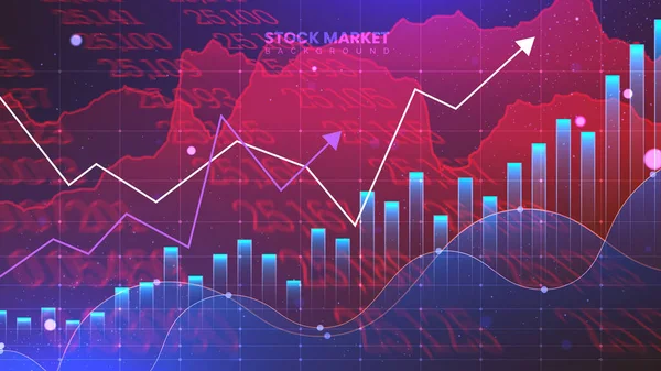 Pozadí Hospodářského Růstu Informací Futuristický Finanční Obchodní Plán Úspěšné Statistické — Stockový vektor