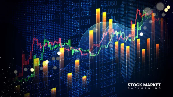 Aktienmarkt Investitionschart Mit Grüner Und Roter Aufwärtstrendlinie Erfolgreicher Kerzenständer Handel — Stockvektor