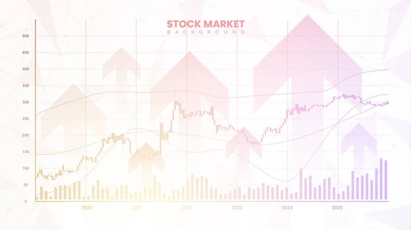 Úspěšné Statistické Informace Akciovém Trhu Šipkami Nahoru Graf Finančního Sloupce — Stockový vektor