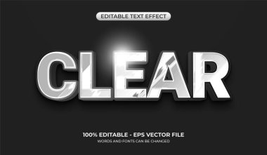 Yansıma metin efektini temizle. 3B parlak gümüş grafik biçimleri