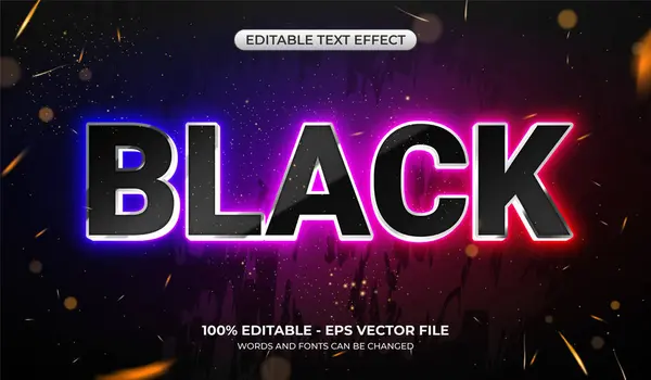 Glänzend Schwarzer Gamer Text Effekt Futuristische Leuchtende Regenbogen Neon Grafiken — Stockvektor