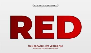 Kırmızı kağıt mesaj efekti. Düzenlenebilir kalın metin efekti