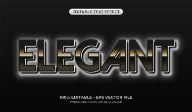 Parlayan neonlu zarif fütürist metin efekti. Film başlıkları için düzenlenebilir metalik grafikler. 3d minimalist yazı tipi modeli