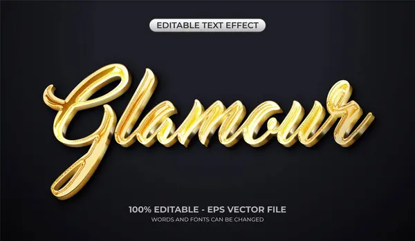 stock vector Glamour text effect. Editable shiny gold text effect. Realistic and elegant 3D typography logo template