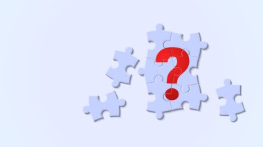 Soru işareti yapboz tarzında. Soru ve Yanıt kavramı ve problem çözmede çözümler