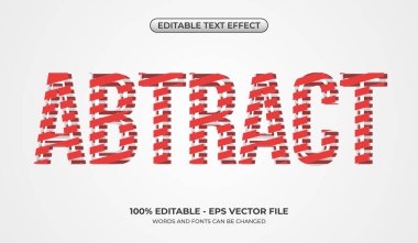 Düzenlenebilir kırmızı çizgili minimalist efekt metni. Yazdırılabilir t-shirt başlık tasarımı