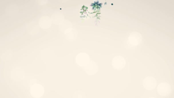 ジョリーウェディングパック背景_09 アニメーションの花の背景クリームの背景に花や葉の美しいアニメーション — ストック動画