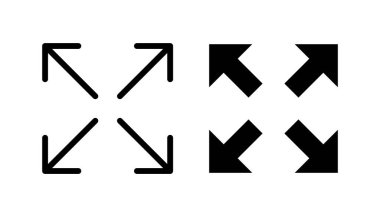 Fullscreen Icon vector for web and mobile app. Expand to full screen sign and symbol. Arrows symbol