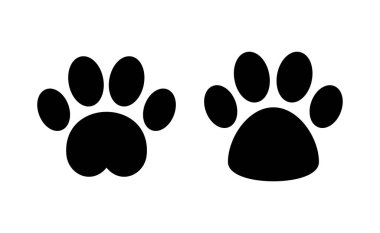 Web ve mobil uygulama için Paw simgesi vektörü. Pençe izi ve sembol. köpek ya da kedi pençesi