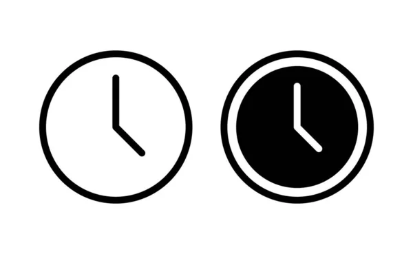 Clock Icon Vector Web Mobile App Time Sign Symbol Watch — Stok Vektör