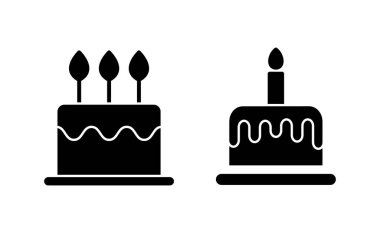 Cake icon vector for web and mobile app. Cake sign and symbol. Birthday cake icon