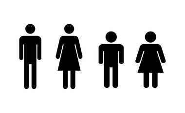 Web ve mobil uygulama için erkek ve kadın ikon vektörü. Erkek ve dişi işareti ve sembol. Kızlar ve oğlanlar