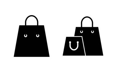 Ağ ve mobil uygulama için alışveriş poşeti ikonu vektörü. Alışveriş işareti ve sembol