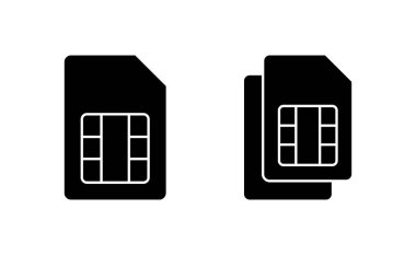 Web ve mobil uygulama için Sim kart simgesi vektörü. çift sim kart işareti ve sembol