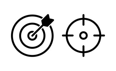 Web ve mobil uygulama için hedef simge vektörü. hedef simge vektörü. hedef pazarlama işareti ve sembol