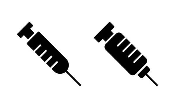 网络和移动应用程序的注射器图标向量 注射标志和符号 疫苗图标 — 图库矢量图片