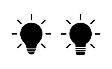 Web ve mobil uygulama için lamba simgesi vektörü. Ampul işareti ve sembol. fikir sembolü.