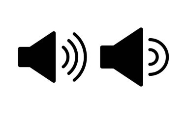 Web ve mobil uygulama için ikon vektörü. Ses düzeyi ve sembol. Hoparlör ikonu. ses sembolü
