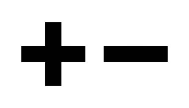 Web ve mobil uygulama için artı eksi simge vektörü. Artı işaret ve sembol. artı simge ekle