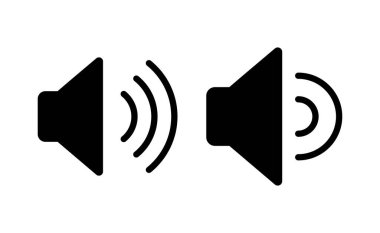 Web ve mobil uygulama için ikon vektörü. Ses düzeyi ve sembol. Hoparlör ikonu. ses sembolü
