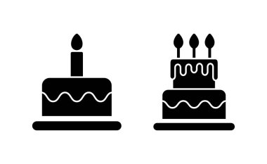 Cake icon vector for web and mobile app. Cake sign and symbol. Birthday cake icon