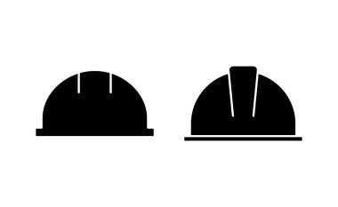 Web ve mobil uygulama için kask simgesi vektörü. Motosiklet kaskı tabelası ve sembolü. İnşaat miğferi simgesi. Güvenlik kaskı