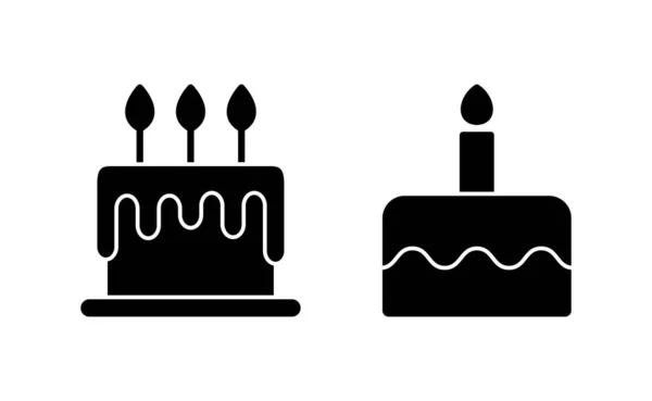 Cake Icon Vector Web Mobile App Cake Sign Symbol Birthday — Vector de stock