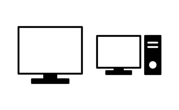 Computer Icon Vector Web Mobile App Computer Monitor Sign Symbol — Vettoriale Stock